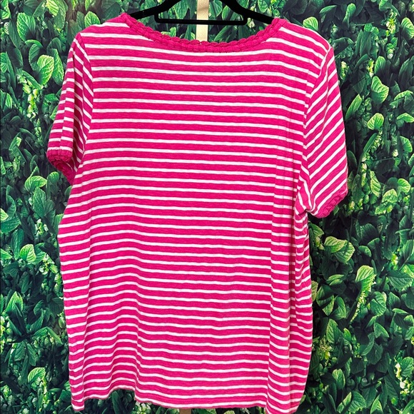 TALBOTS Pink & White Striped Women's Top 1X - Picture 5 of 5